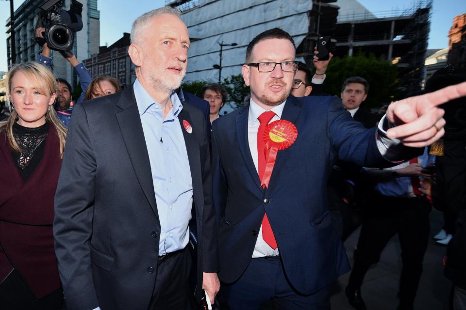 Labour party leader Jeremy Corbyn with Andrew Gwynne (Getty Images)