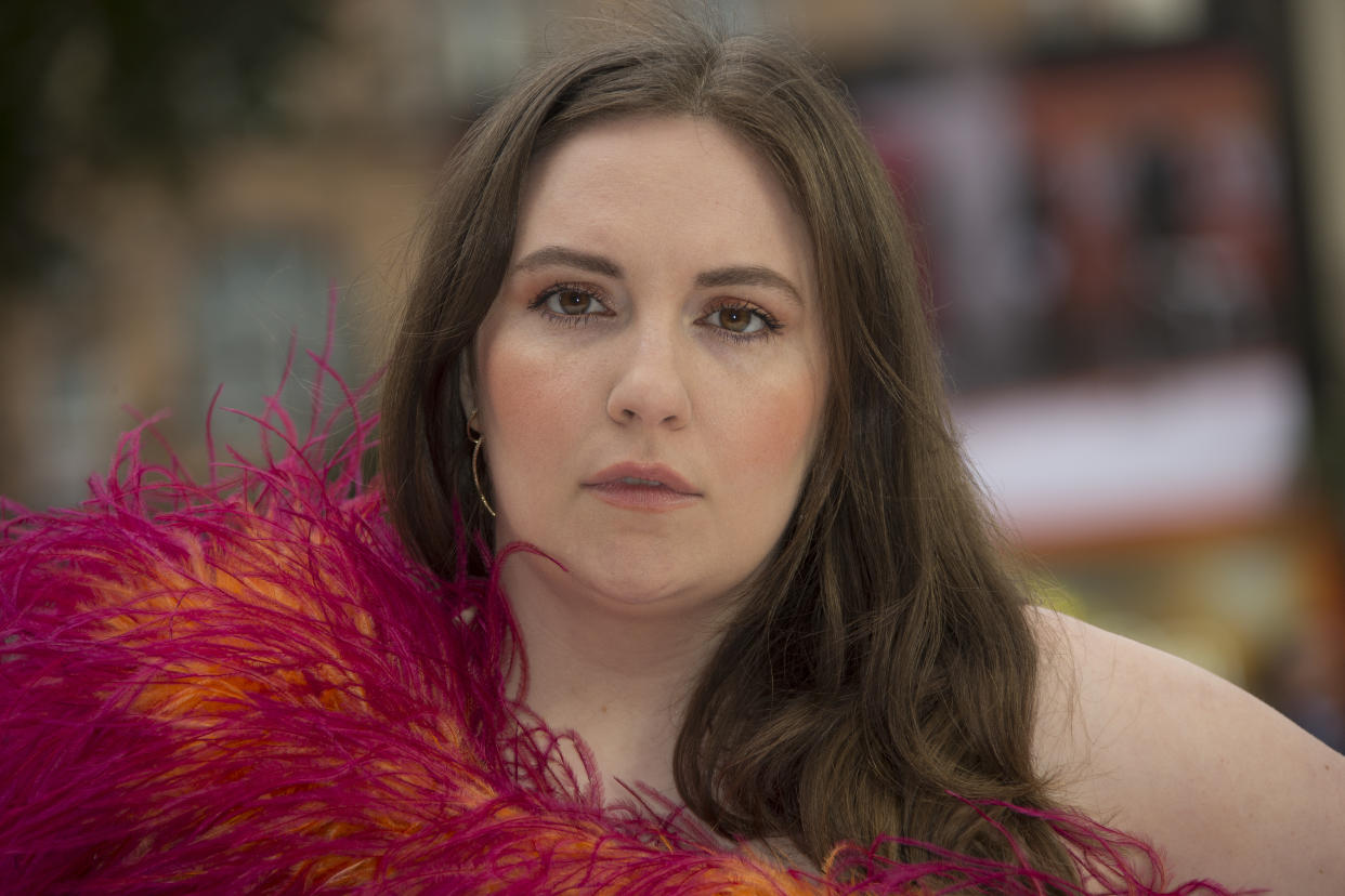 Actress Lena Dunham poses for photographers upon arrival at the UK premiere of Once Upon A Time in Hollywood, in London, Tuesday, July 30, 2019. (Photo by Joel C Ryan/Invision/AP)