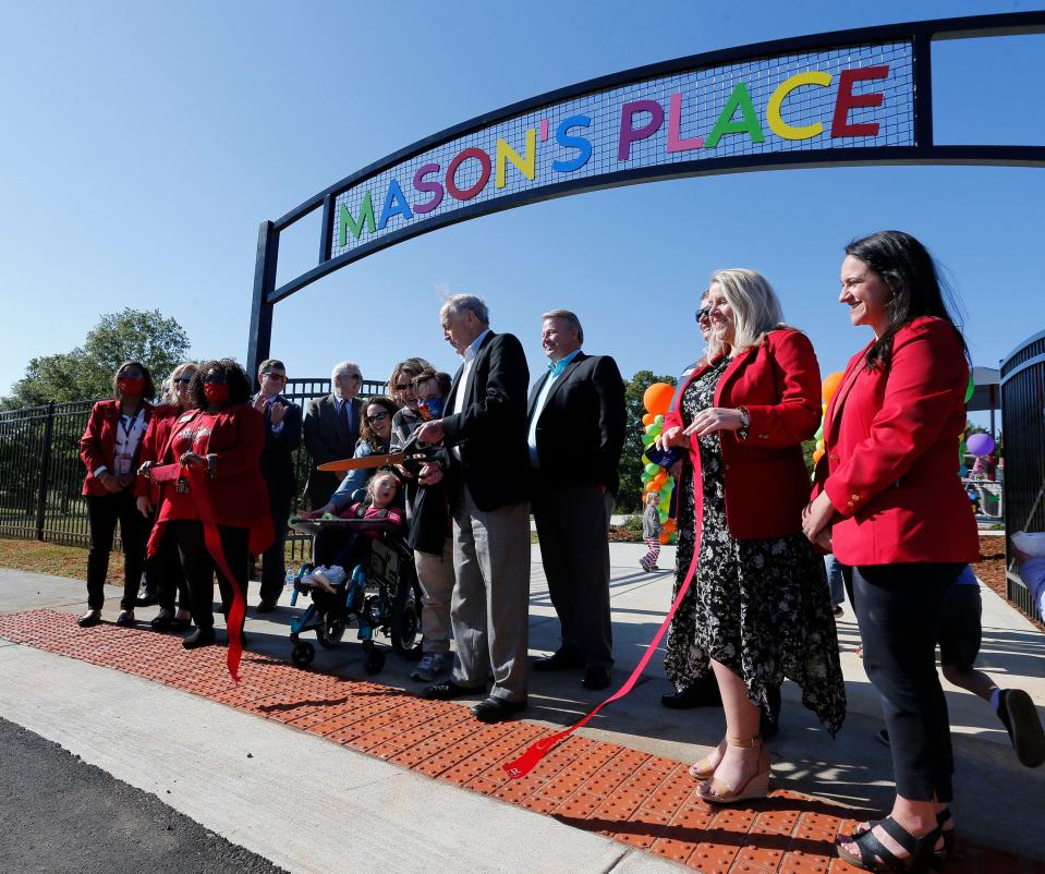 The All Inclusive Playground at Sokol Park opened and was christened Mason's Place Wednesday, April 21, 2021, in Tuscaloosa. [Staff Photo/Gary Cosby Jr.]