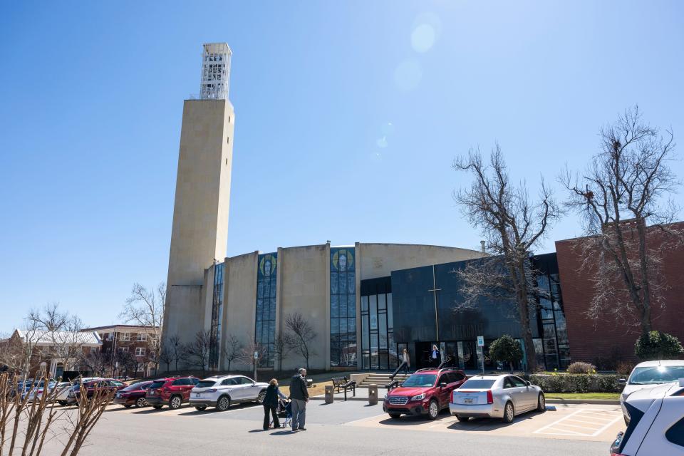 Churchgoers arrive for a disaffiliation vote at St. Luke's United Methodist Church, 222 NW 15, in March 2023. 
(Credit: GARETT FISBECK/FOR THE OKLAHOMAN)