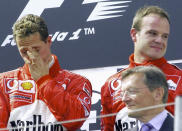 <b>AUSTRIA 2002</b><br><br> A black day for Formula One, with worldwide outrage after Ferrari ordered Rubens Barrichello, who had dominated the entire weekend and led from start to finish, to slow and allow Schumacher to win. He did so at the last corner. There was no need for it. The German had won four of the five previous races and ended up taking the title by a record margin.