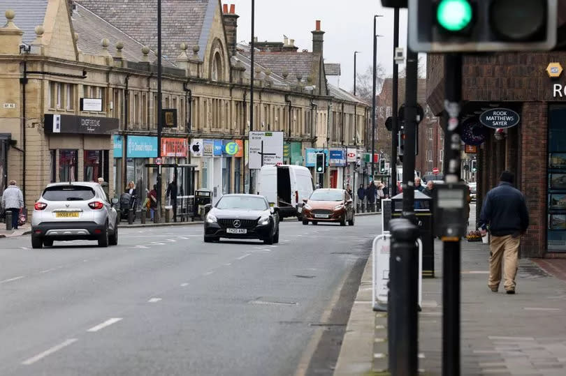 Gosforth High Street after bollards were removed