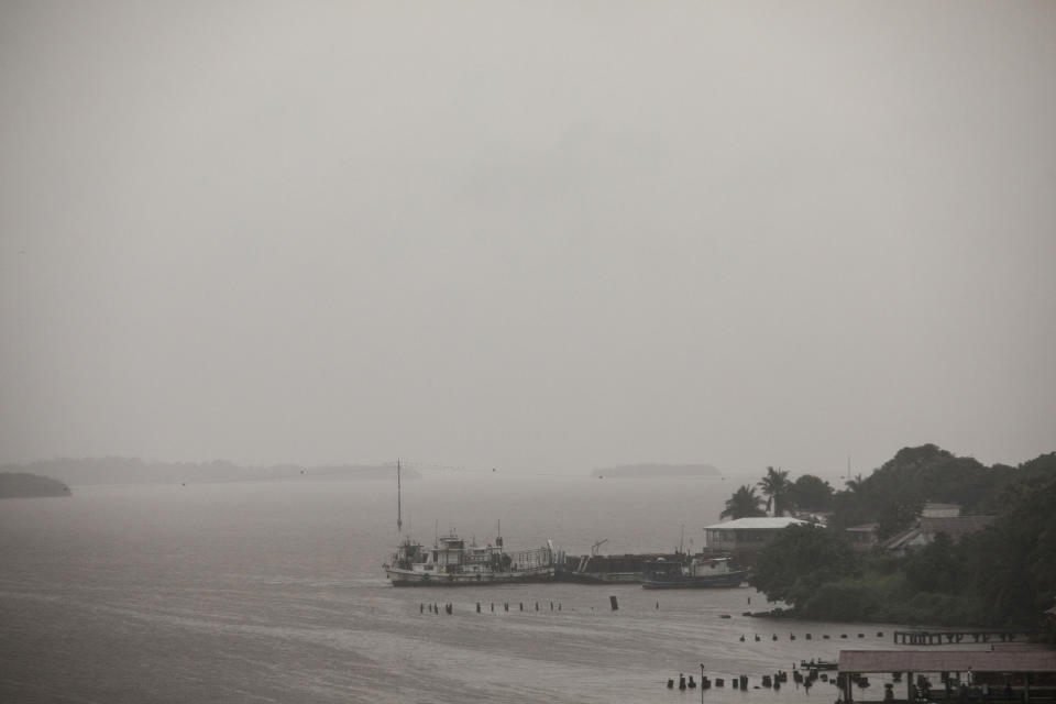 The sky is overcast due to Tropical Storm Bonnie in Bluefields, Nicaragua, Friday, July 1, 2022. Tropical Storm Bonnie has formed over the Caribbean as it heads for a quick march across Central America and potential development into a hurricane after reemerging in the Pacific. (AP Photo/Inti Ocon)