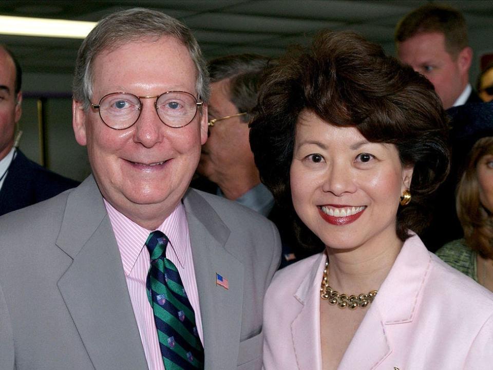 Mitch McConnell and Elaine Chao in 2002