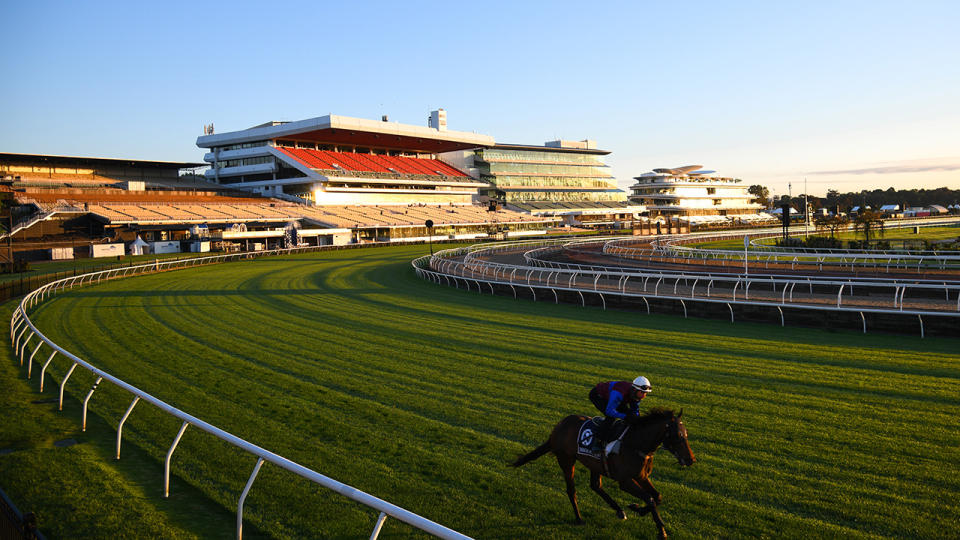 The now empty stands of Flemington Racecourse are expected to be packed with fans for the Melbourne Cup.