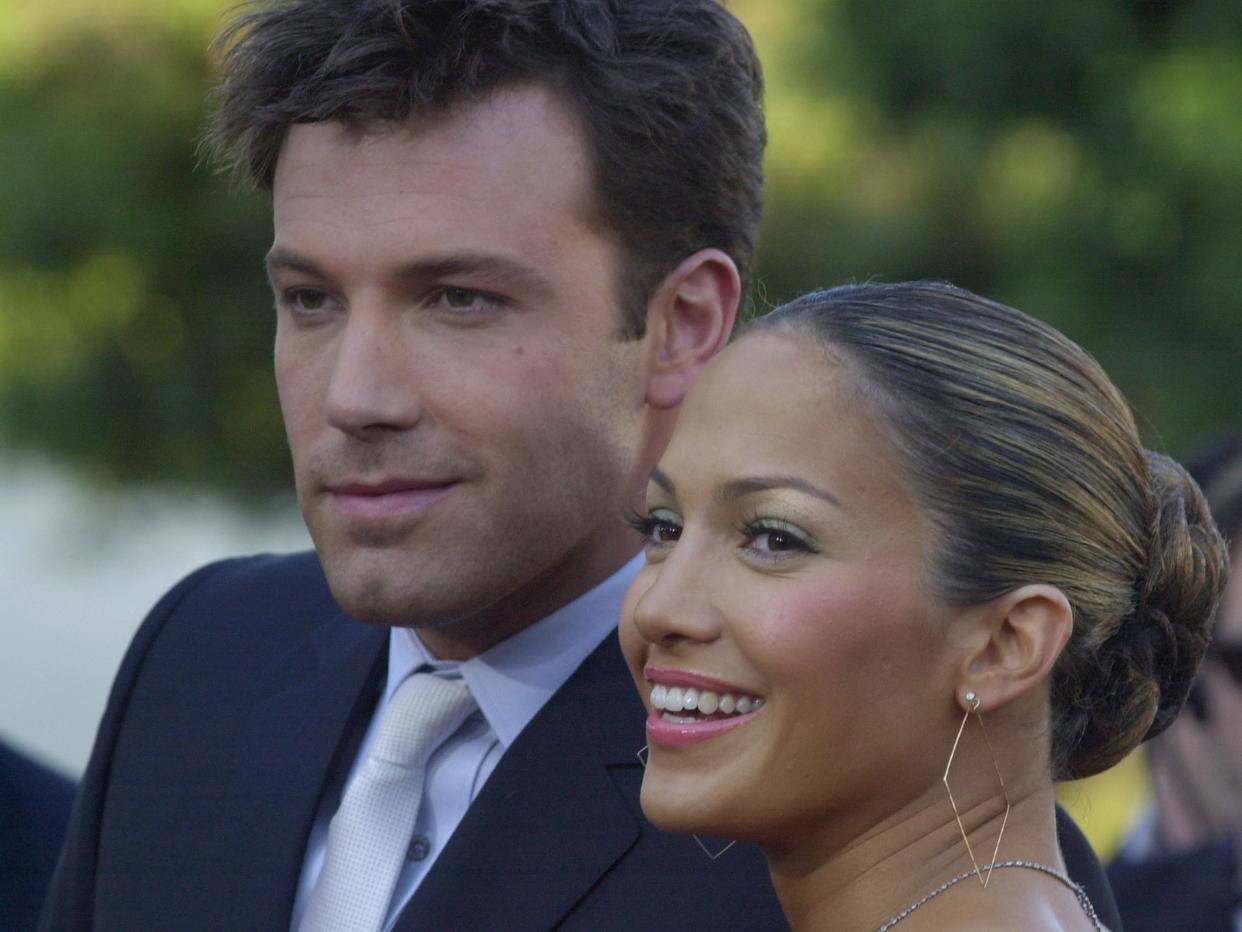 Jennifer Lopez & Ben Affleck during Daredevil Premiere - Arrivals at Mann Village Theatre in Westwood, CA, United States. (Photo by Chris Weeks/FilmMagic)