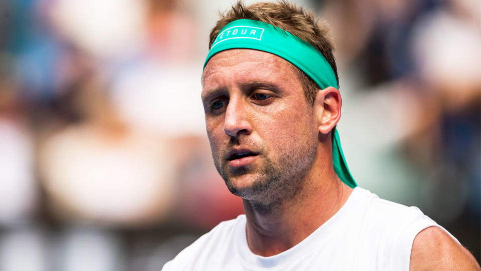 Tennys Sandgren in action during the quarterfinals of the 2020 Australian Open on January 28 2020, at Melbourne Park in Melbourne, Australia. (Photo by Jason Heidrich/Icon Sportswire via Getty Images)