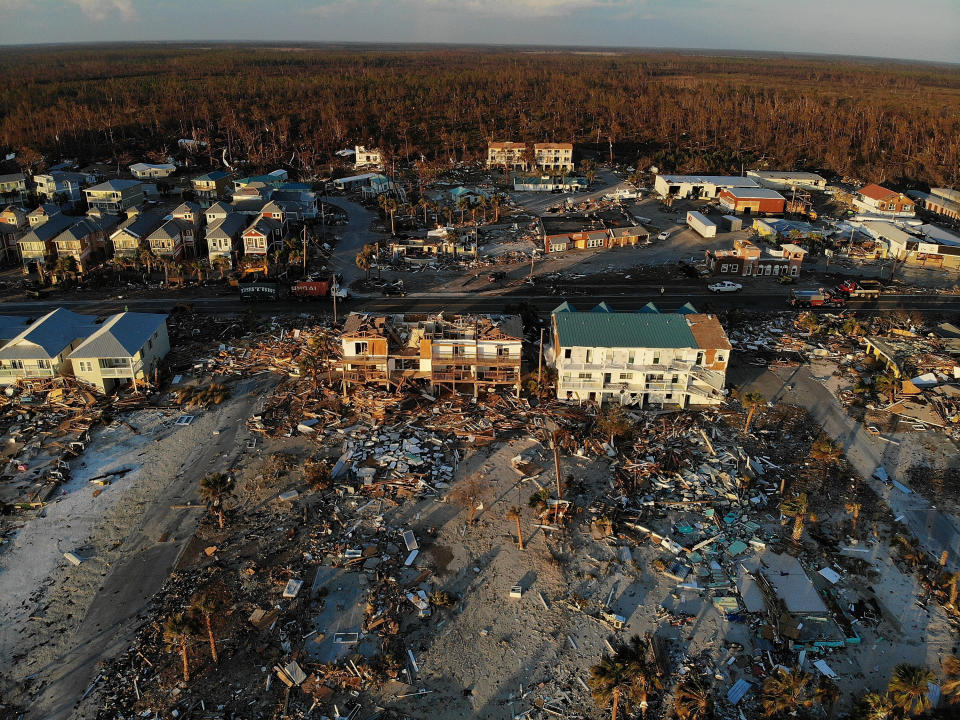 An aerial view of the damage in Mexico Beach, Florida.&nbsp; (Photo: Joe Raedle via Getty Images)