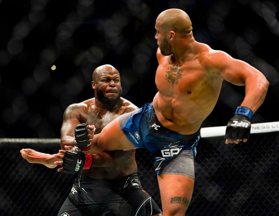 Gane during his stoppage win against Derrick Lewis (Getty Images)