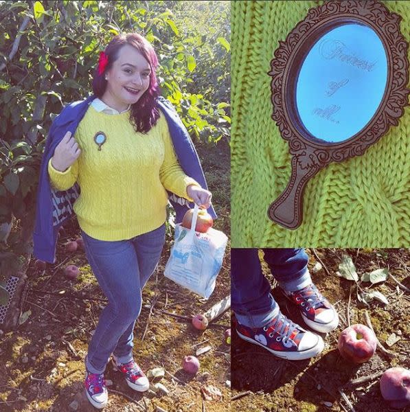 <a href="https://www.instagram.com/50shadesofgroot/" target="_blank">Brittani Enos-Blake</a> Disneybounding as Snow White. She&nbsp;wore a Magic Mirror pin instead of carrying an actual mirror.&nbsp; (Photo: <a href="https://www.instagram.com/50shadesofgroot/" target="_blank">Brittani Enos-Blake of @50ShadesofGroot</a>)