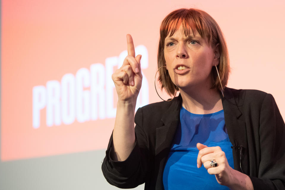 Jess Phillips speaking at the Progress annual conference at the TUC Congress Centre in Great Russell Street, London. (Photo by Dominic Lipinski/PA Images via Getty Images)