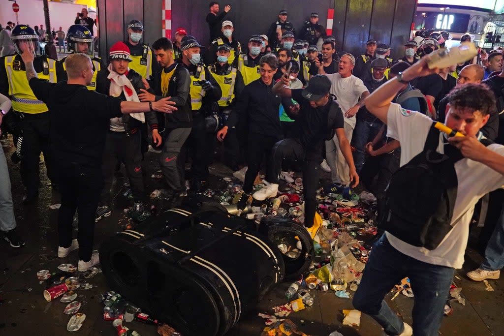 The Metropolitan Police said there were ‘unacceptable scenes of disorder’ at the Euro 2020 final (Aaron Chown/PA) (PA Wire)