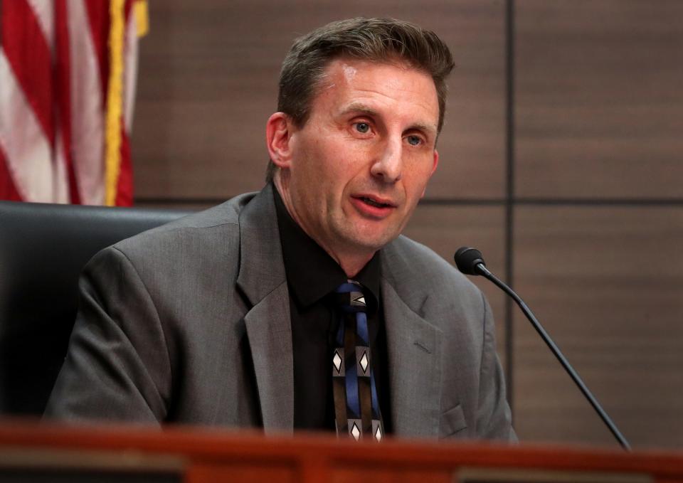 Murfreesboro Mayoral candidate Nathan Bennett speaks during a political forum for Murfreesboro Mayoral candidates, on Tuesday, June 7, 2022, at City Hall in Murfreesboro. The event was hosted by the League of Women Voters in partnership with Murfreesboro CityTV.