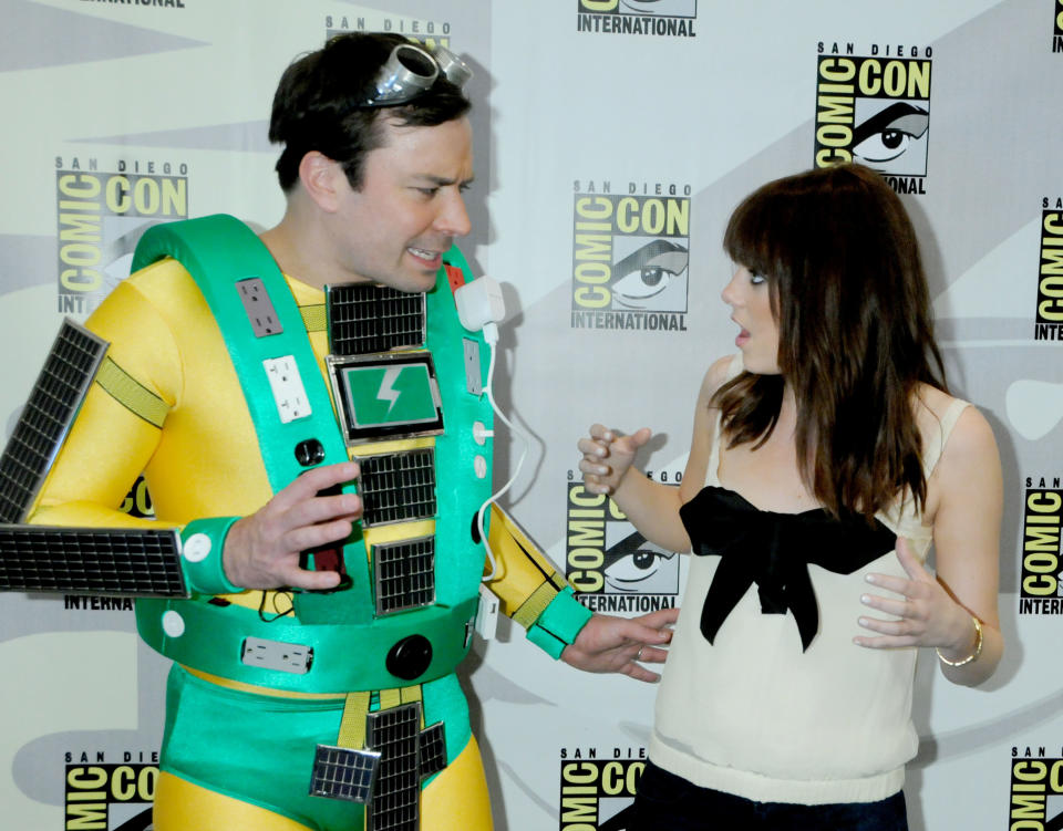 Jimmy Fallon and Emma Stone arrive at the Comic-Con International: San Diego 2009.