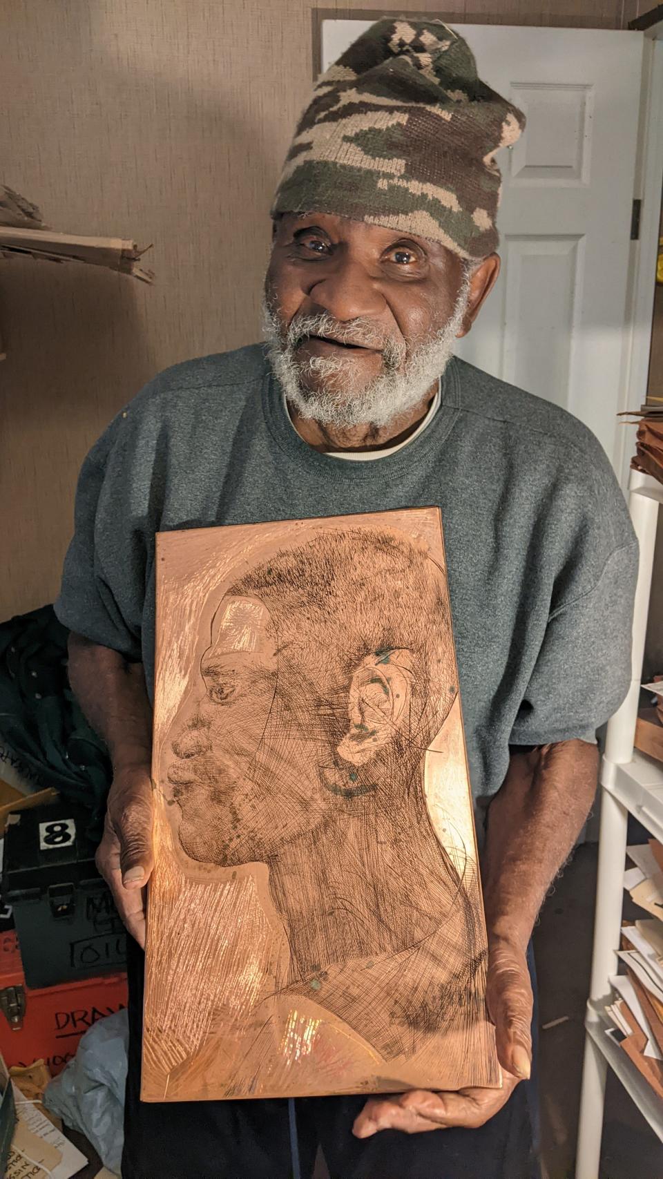 The works of 91-year-old Tallahassee artist Leon Hicks portray his impressions of his childhood in “Drawings Through Time,” at Venvi Art Gallery from March 1-April 28, 2024.