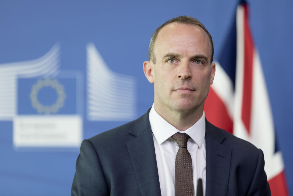 Brexit Secretary Dominic Raab during his visit to Brussels this week (Getty)