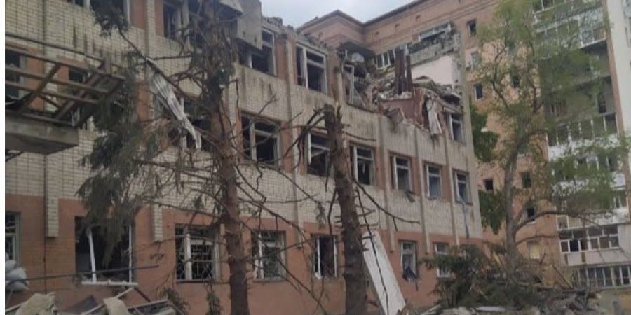 A residential building in Bakhmut, Donetsk Oblast