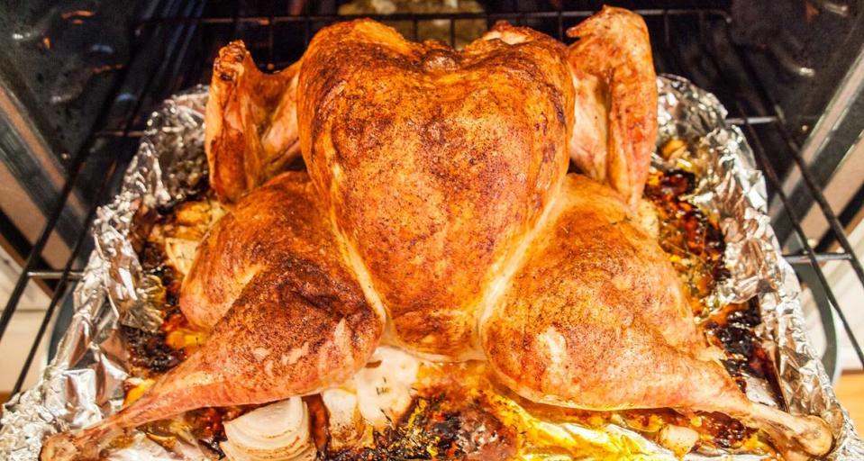 A spatchcocked turkey will cook faster.