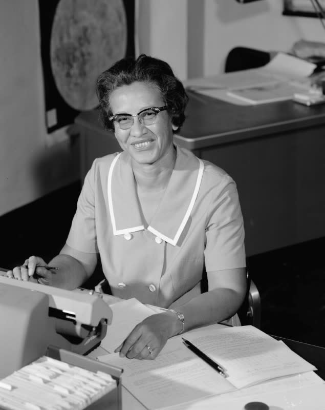 NASA research mathematician Katherine Johnson at her desk