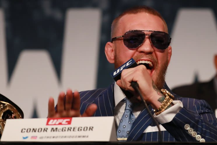 Conor McGregor will face Eddie Alvarez for the lightweight title at UFC 205. (Getty)