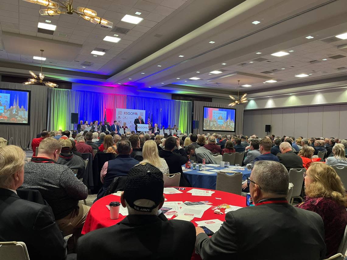 The Kansas GOP gathered Saturday for it’s annual convention. Chairman Mike Brown addressed the state committee meeting at the end of the day.