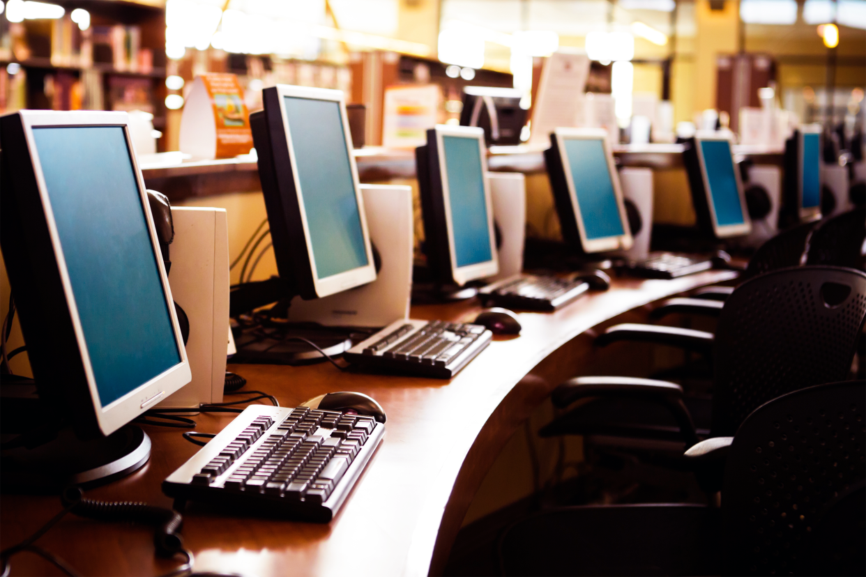 Computers in a library