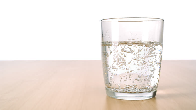 Glass of seltzer water