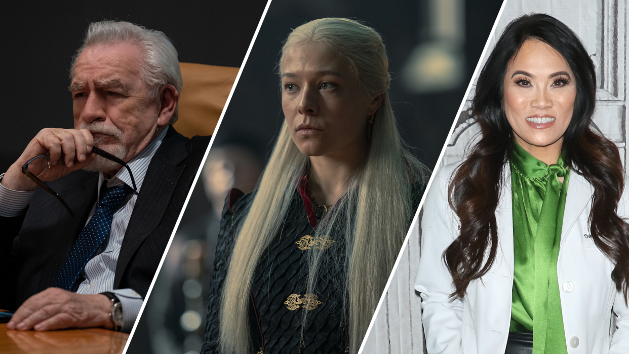 From left to right: Brian Cox in Succession, Emma D'Arcy in House of the Dragon and Dr. Sandra Lee (Photos courtesy of WarnerMedia)