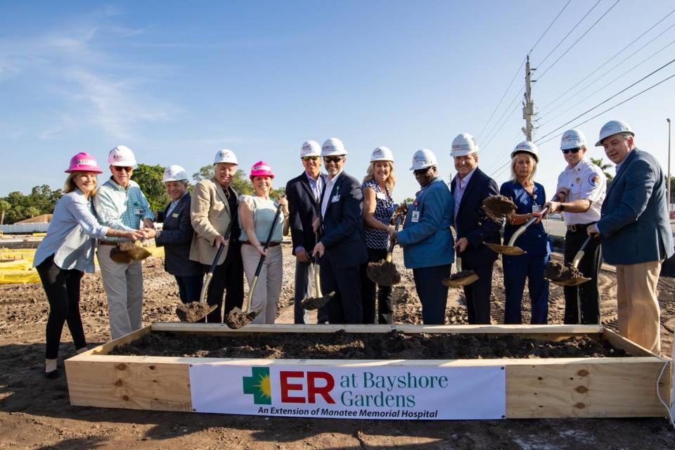 Manatee Memorial Hospital broke ground Friday for the ER at Bayshore Gardens, its first freestanding emergency room in Manatee County.
