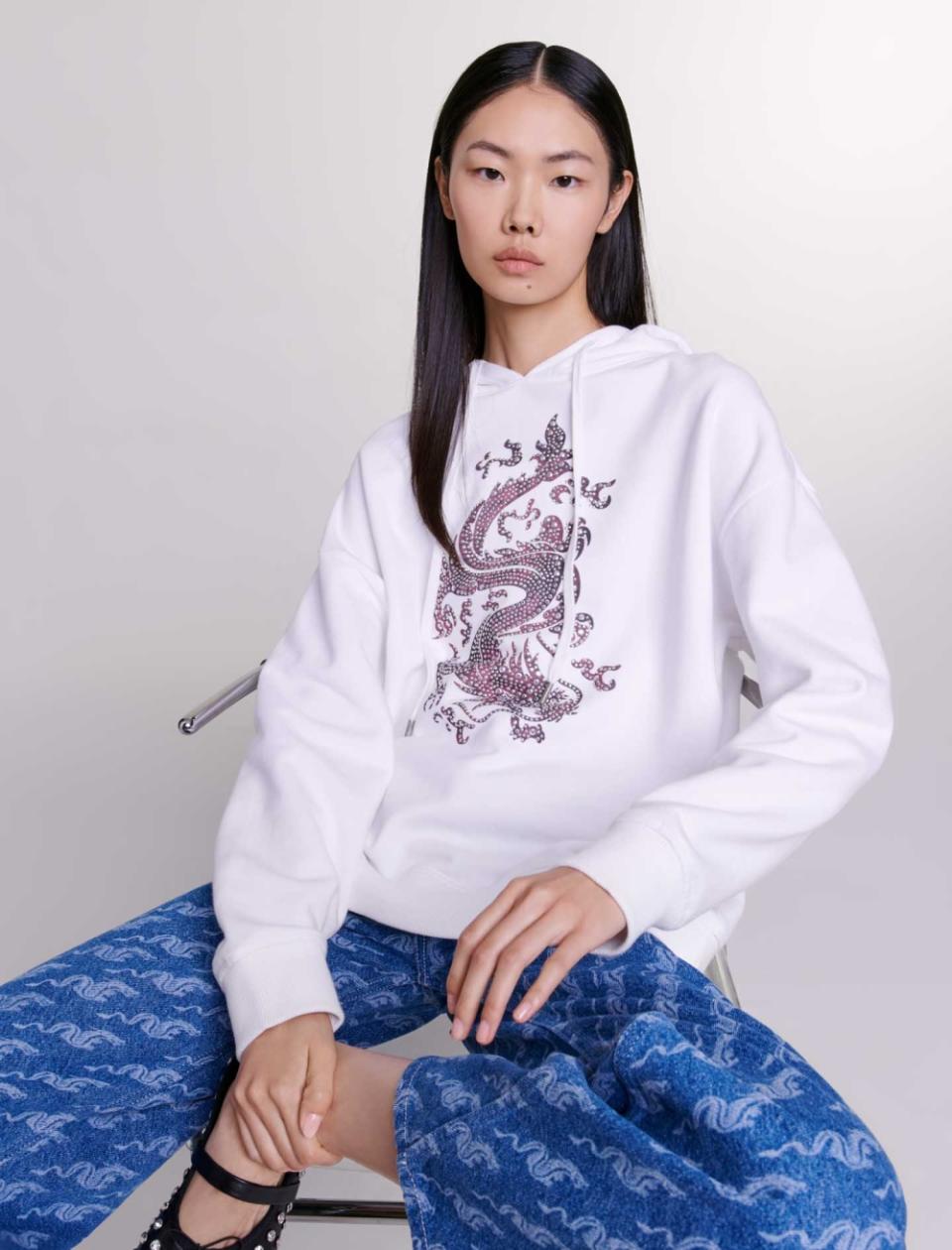 For Maje, T-shirts embellished with rhinestone dragons weave a narrative distinctly inspired by Asia. — Picture courtesy of Maje