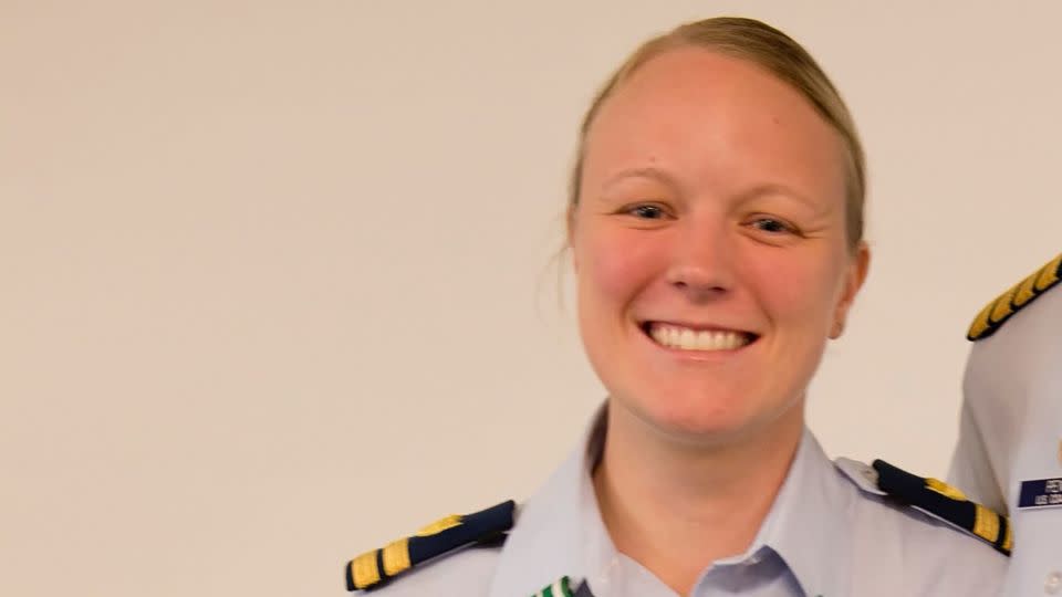 Melissa McCafferty told CNN it wasn't long after arriving at the Coast Guard Academy that she received warnings from upperclassmen to avoid Glenn Sulmasy.  - Courtesy Lt. (Ret.) Melissa K. McCafferty