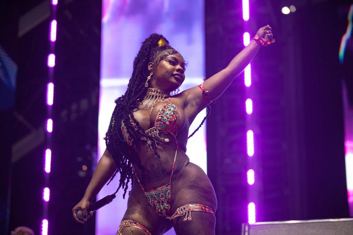 Sukihana performs at Rolling Loud at Hard Rock Stadium in Miami Gardens, Florida on Sunday, July 24, 2022.