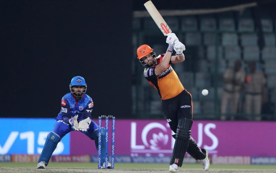 Sunrisers Hyderabad batsman Jonny Bairstow plays a shot during VIVO IPL cricket T20 match against Delhi Capitals in New Delhi, India, Thursday, April 4, 2019 - Altaf Qadri /AP 