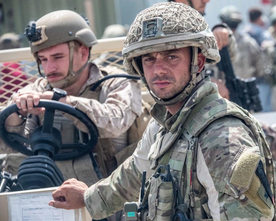 Members of the British and US military engaged in the evacuation of people out of Kabul (MoD/PA) (PA Media)