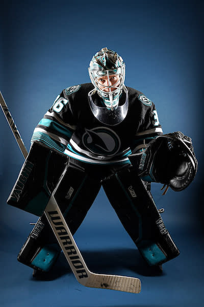 The Sharks' new Cali Fin jersey. (Photo by Kavin Mistry/San Jose Sharks)