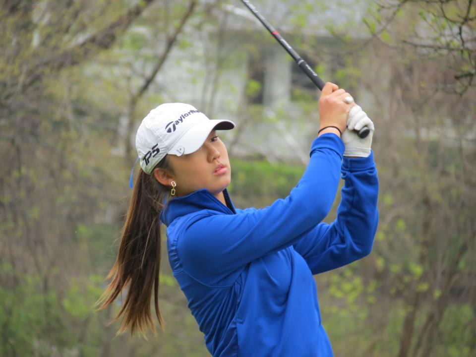 Sophomore Angelina Kim, shown here last season, led Holy Angels to the Big North Conference girls golf championship.