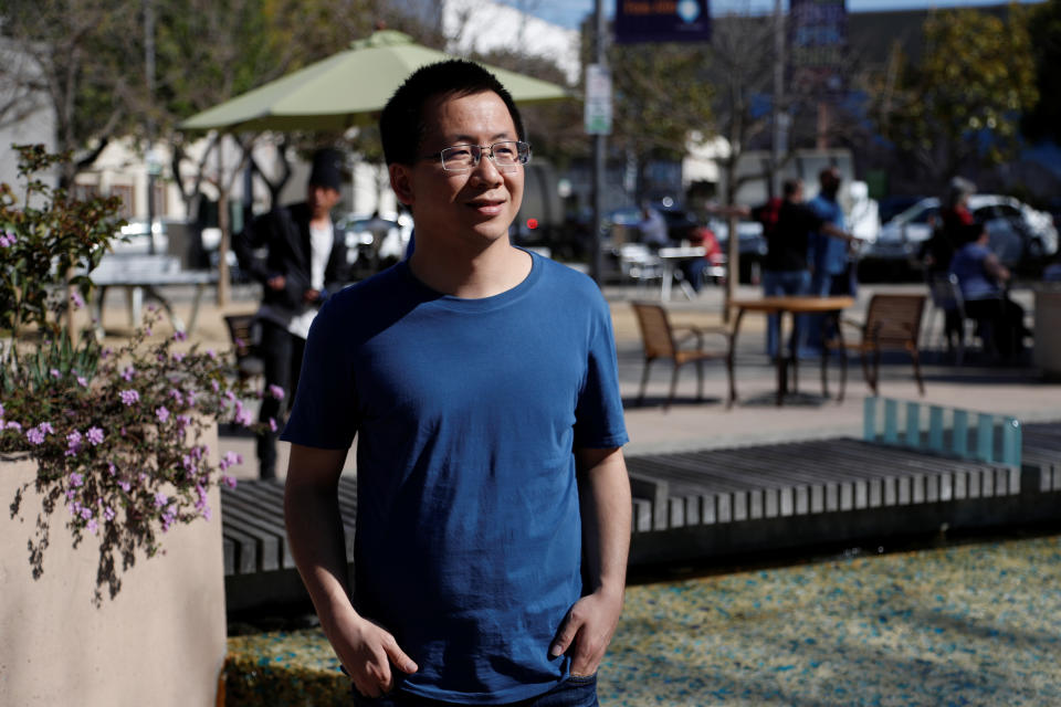 Zhang Yiming, founder and global CEO of ByteDance, poses in Palo Alto, California, U.S., March 4, 2020. Picture taken March 4, 2020. REUTERS/Shannon Stapleton