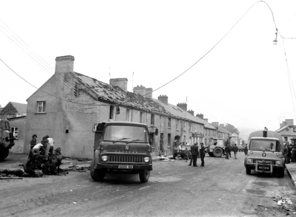 The clean up in the Co Londonderry village of Claudy on July 31, 1972, after three car bombs exploded killing nine people (PA) (PA Wire)