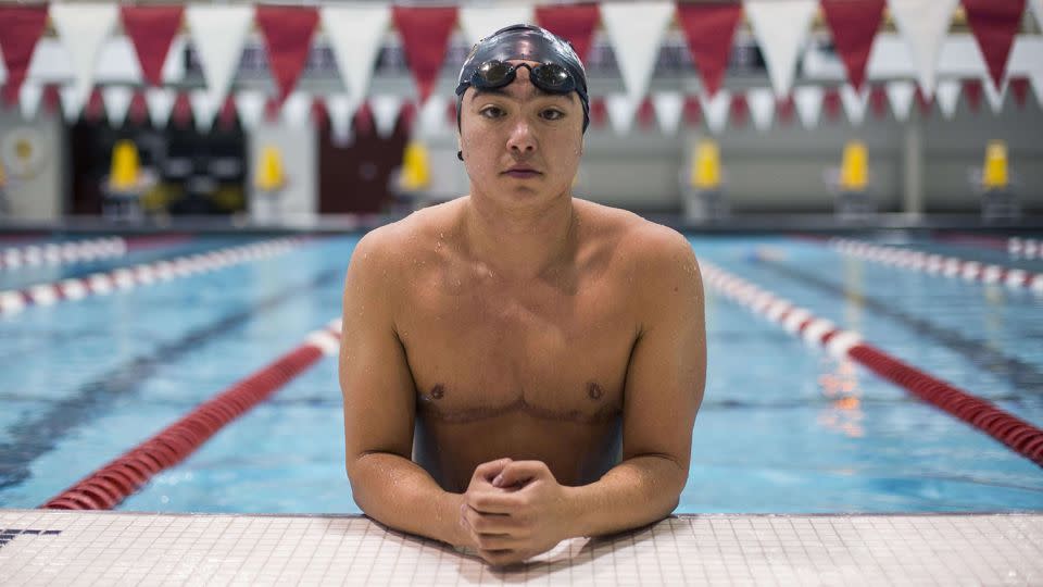 Bailar poses in Harvard University's Blodgett Pool in Boston in October 2016. - Sydney Claire Photography