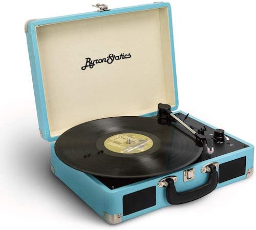  Byron Statics Vinyl Record Player, 3 Speed Turntable Record Player