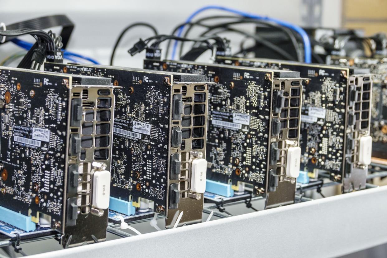 Miami Beach, bit coin crypto coin mining hardware. (Photo by: Jeffrey Greenberg/Universal Images Group via Getty Images)