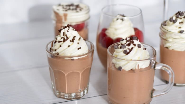 chocolate mousse with whipped cream