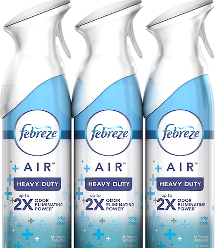 Febreze Crisp Clean Air Freshener Heavy Duty Spray, best odor eliminators for home