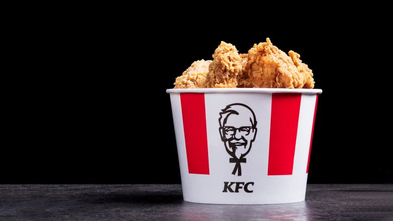 Bucket of fried chicken from KFC