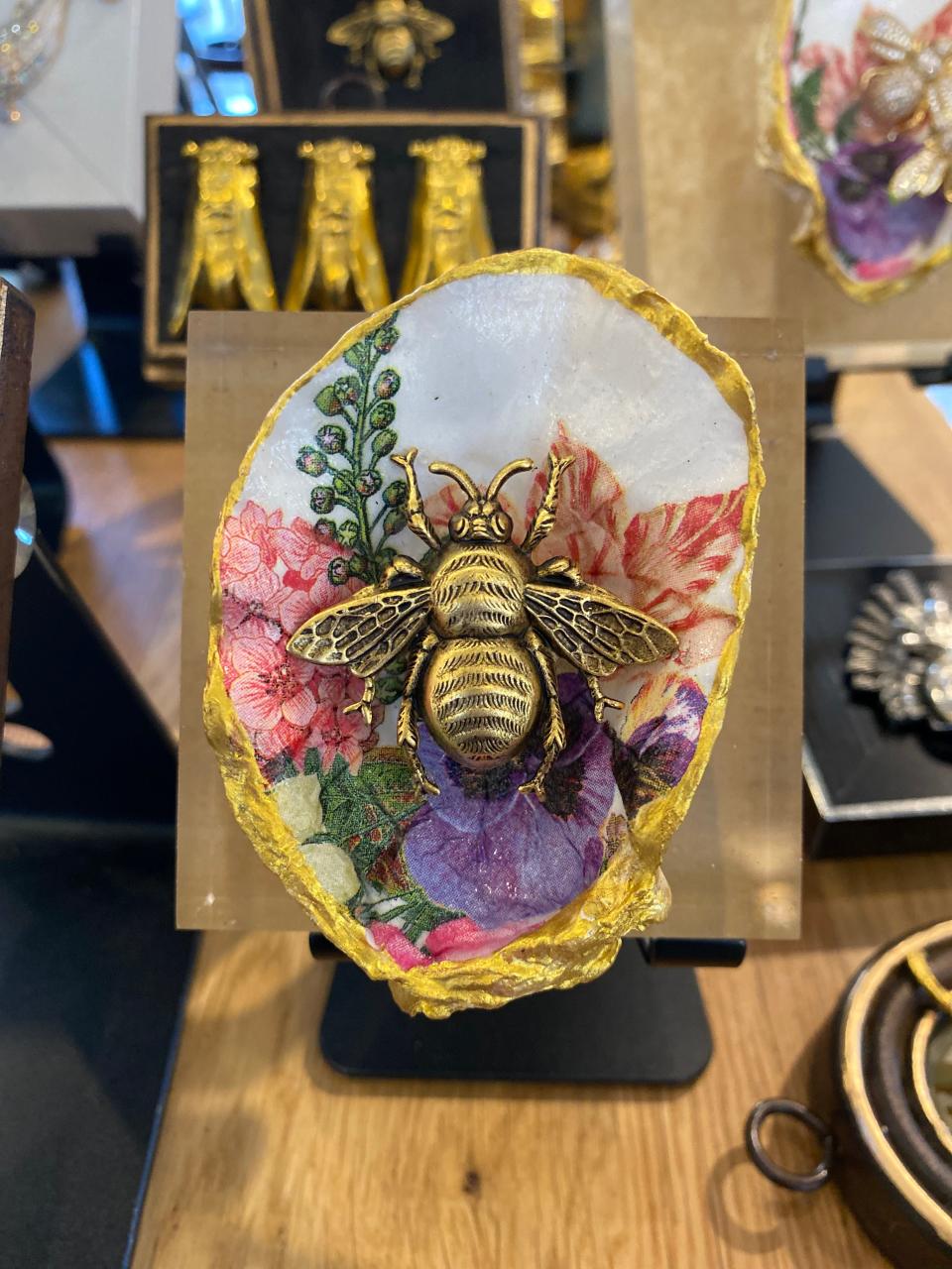 Museum Bees,12404 Ridge Road, Anchorage, KY. Handmade art from decorative objects and oyster shells. $65