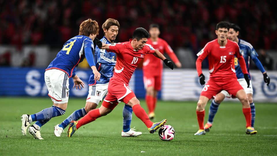 North Korea faced Japan in a World Cup 2026 qualifier match at Tokyo's National Stadium on March 21. - Philip Fong/AFP/Getty Images