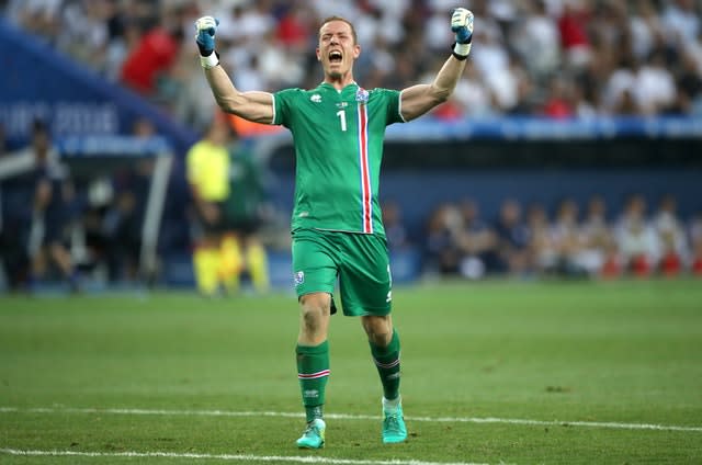 Hannes Thor Halldorsson played in Iceland's shock Euro 2016 win over England.