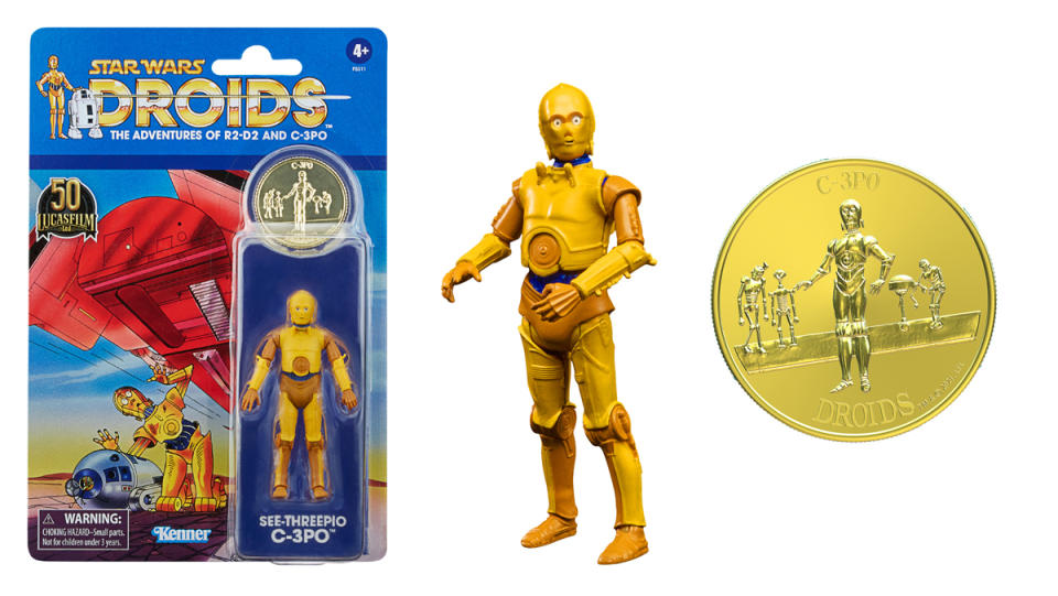 C-3PO Droids cartoon vintage style action figure from Hasbro.