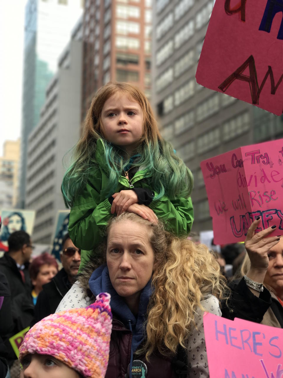 Children&nbsp;attend the Women's March in New York City.