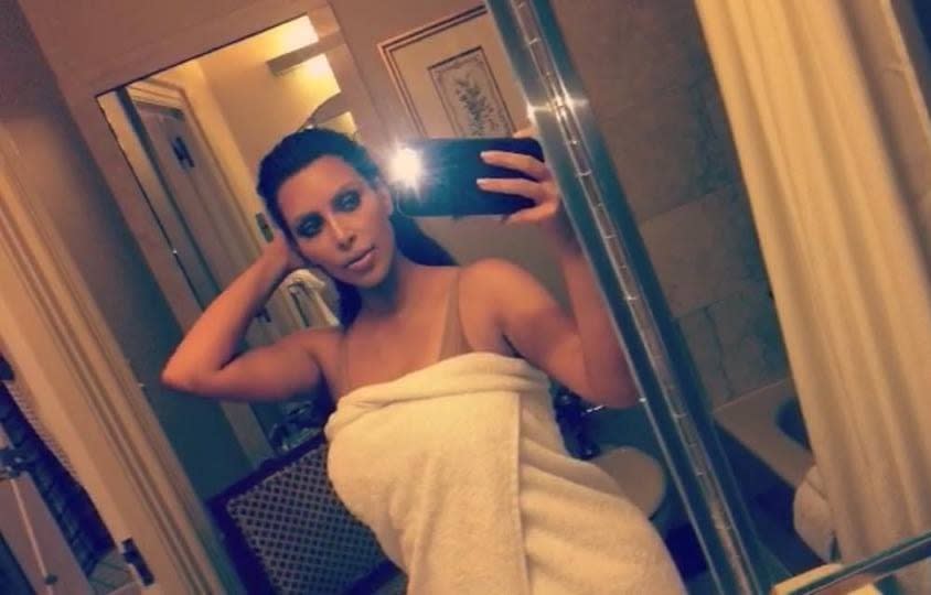 Kim Kardashian relaxed as she said goodbye to her Snapchat followers after the gala.